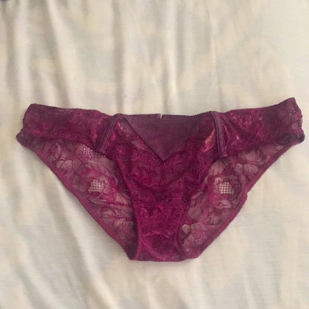 Victoria’s Secret Lace and Faux Leather Cheeky Panty L